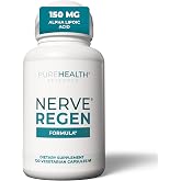 PUREHEALTH RESEARCH Nerve Regen Formula - Nerve Support Supplement for Feet &amp; Hands - with Alpha Lipoic Acid ALA, Benfotiamine, Acetyl L-Carnitine, Riboflavin, Vitamin B6, B12, D3 &amp; More- 120 Capsules