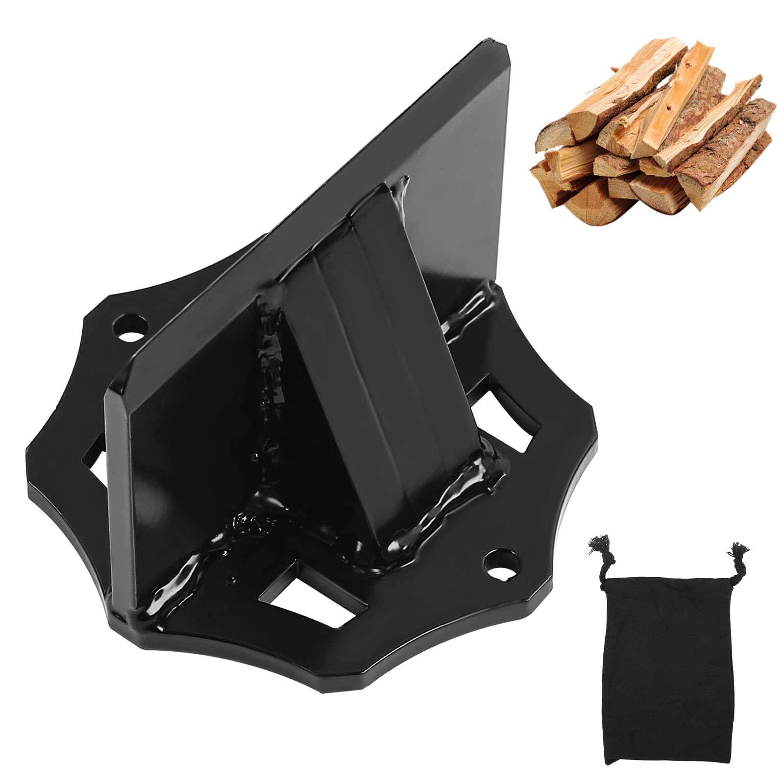 MaxEarn Small Wood Splitter Wedge, Diameter 10cm, Portable Firewood Kindling Splitter Carbon Steel, Manual Log Splitting Wedge Tool for Home, Stove, Fireplace, Fire Pits, Campsite (Size 800g)