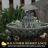 Garden Mile Solar Powered Umbrella Boy & Girl Water Fountain view 6