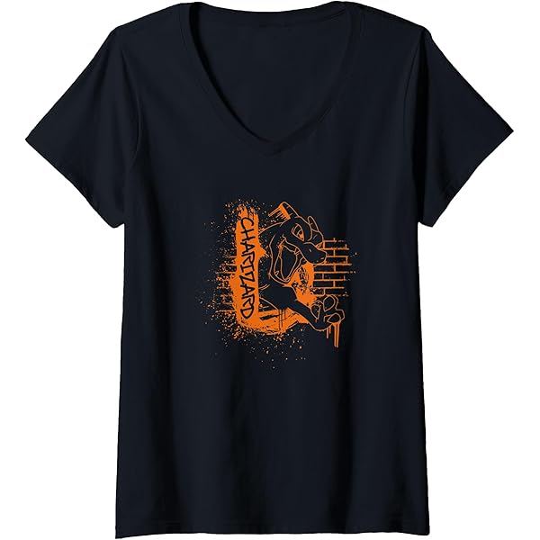 Amazon.com: Pokémon Charizard Orange Street Art Graffiti Logo T
