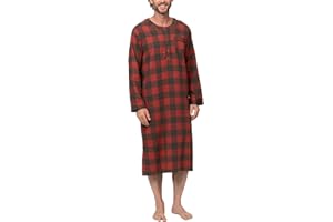PajamaGram Flannel Night Shirts For Men - Mens Long Nightshirts