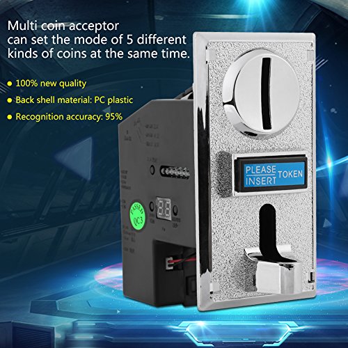 Coin Acceptor, Asixx Multi Coin Acceptor Selector Slot Anti-Phishing, Anti-Mixed Coin, Anti-Shock, Anti-high Frequency for Arcade Game Mechanism Vending Machine