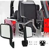 ZORASEN Side Mirrors for Half Door Tubular Door Side View Mirror Reflection Mirrors Fit for Jeep Wrangler CJ7 YJ TJ JK JL/Gladiator JT/Cherokee XJ -1 Pair