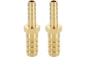 METALLIXITY 2pcs Brass Hose Barb to Adapter 3/8" Barb x 1/4" for Automotive, Motorcycle, Marine, Truck, RV Fuel Systems