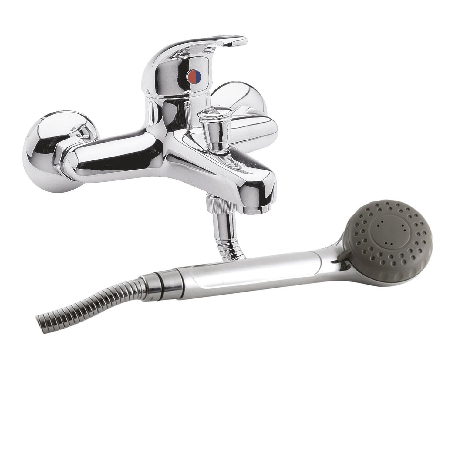 Nuie X3130 ǀ Modern Bathroom Pair of Wall-Mount Couplings, 25mm x 65mm, Chrome, Silver