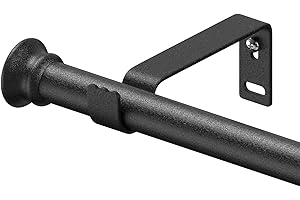 GINGULL Curtain Rod for Windows 30 to 43 Inch 5/8 Inch Small Curtain Rod Set Black Curtain Rods for Bedroom Heavy Duty Drapery Rods with Brackets