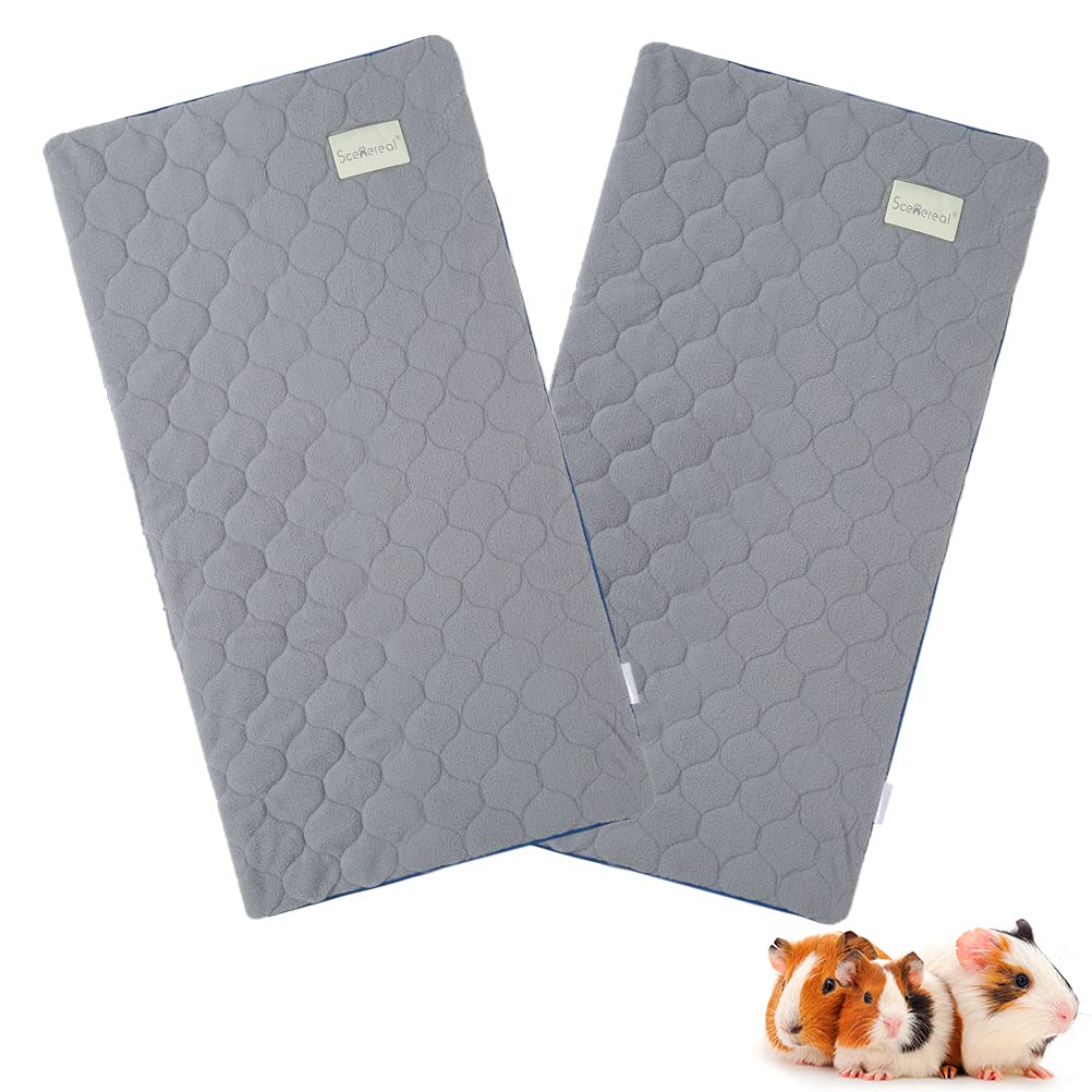 Scenereal Guinea Pig Cage Liner, Fleece Liner 2 Pack - Strong Water Absorption Reusable Washable Pee Pads, Soft and Comfortable Mat for Small Animals Chinchillas Rabbits Hamster Bunny — image 1