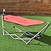 Giantex Portable Folding Hammock Lounge Camping Bed Steel Frame Stand W/Carry Bag (Red)
