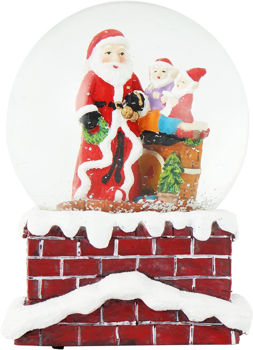 Snow Globes - Snow Globes Glitter Water Globe Decoration Musical Snow Globes Decor Plays We Wish You a Merry Christmas, 100mm, Santa Claus
