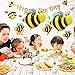 Bee Party Decorations Set - Bee Party Supplies with Happy Bee Day Banner&Cake Topper,Bee Balloons,Bee Cupcake Toppers,Polka Dot Balloons,Yellow&Black&White Balloons for Bee Birthday Party,Baby Show