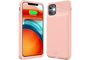 KKD Battery Case for iPhone 11, Ultra-Slim 6000mAh Rechargeable Extended Charging Case, Portable Full Protective Charger Case Compatible with iPhone 11-(6.1 inch) Pink