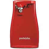 Proctor Silex Power Electric Automatic Can Opener for Kitchen with Knife Sharpener, Twist-off Easy-Clean Lever, Cord Storage, Red (75226)