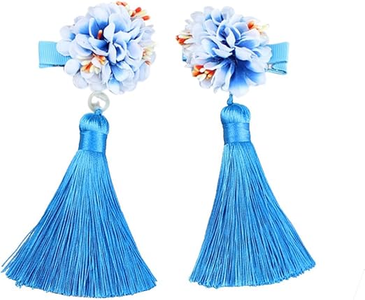 Amazon Com Chinese Style Girls Flower Tassels Hair Clips Kids