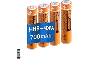 JAPUSOON 4PCS HHR-4DPA Rechargeable AAA Batteries,1.2V 700mAh AAA NI-MH Battery for Panasonic Cordless Phones, Remote Controls, Electronics