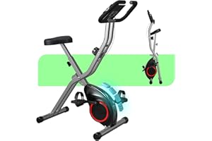 LINBOLUSA Lightweight 33LB Foldable Exercise Bike for Small Apartments, Stationary Bikes for Home Workout, Indoor Portable Cycling Bike with 16-Level Magnetic Resistance, 260LBS Capacity, 5.5 LBS Flywheel