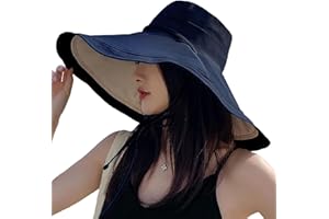 HUAMULAN Women Wide Brim Summer Sun Hat Wired Edge Beach Bucket Fishing Hats Reversible Foldable Travel UV Protection