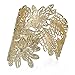 eManco Handmade AdjustableVintage Hollow Cuff Bangle Barcelets for Women Opening Wide Crystal Flower Jewelry