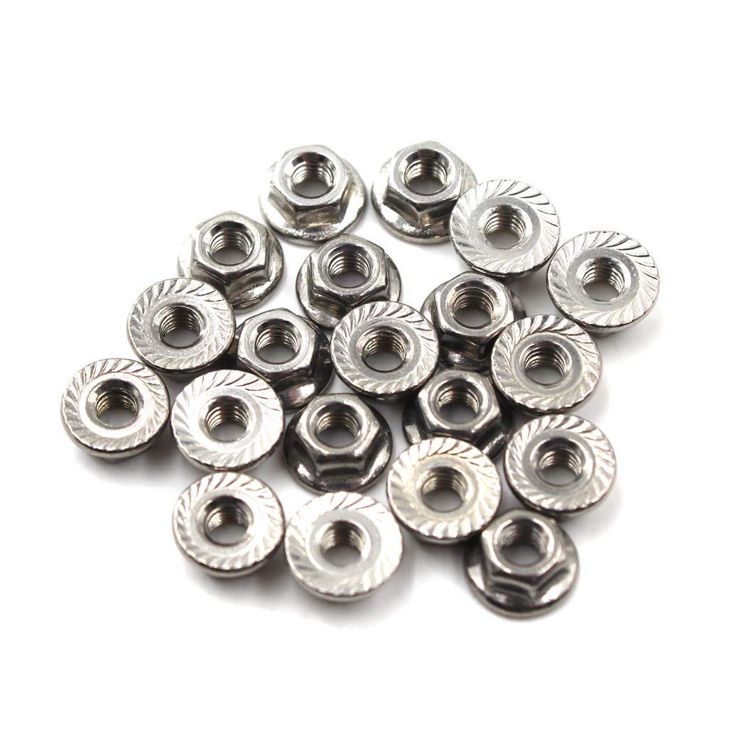 M10 Flange Nut Hex Lock Nuts,304 Stainless Steel (Pack of 20)