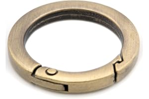 Loosco Metal O Ring for Purse Strap, 4 PCS Spring Rings for Handbag & Keys,Gold (Brushed Brass,1")