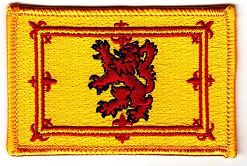 SCOTLAND FLAG, Iron On Embroidered Applique Patch, Royal Coat of Arms w/Lion
