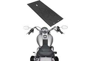 AC-MTORC PU Leather Gas Tank Panel Bib for Harley Softail FLSTF 2000-2017, For Dyna FXDWG 1993-2003 (Black Flame Style)
