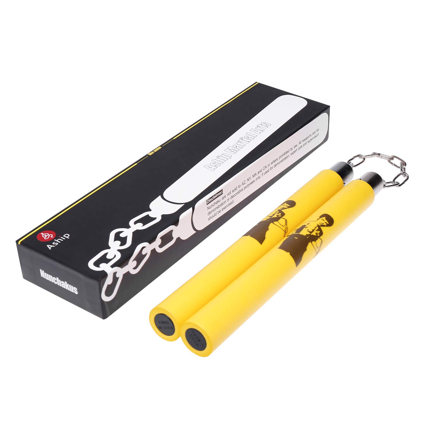 Aship Safety Foam Martial Art Sticks with Steel Swivel Chain Martial