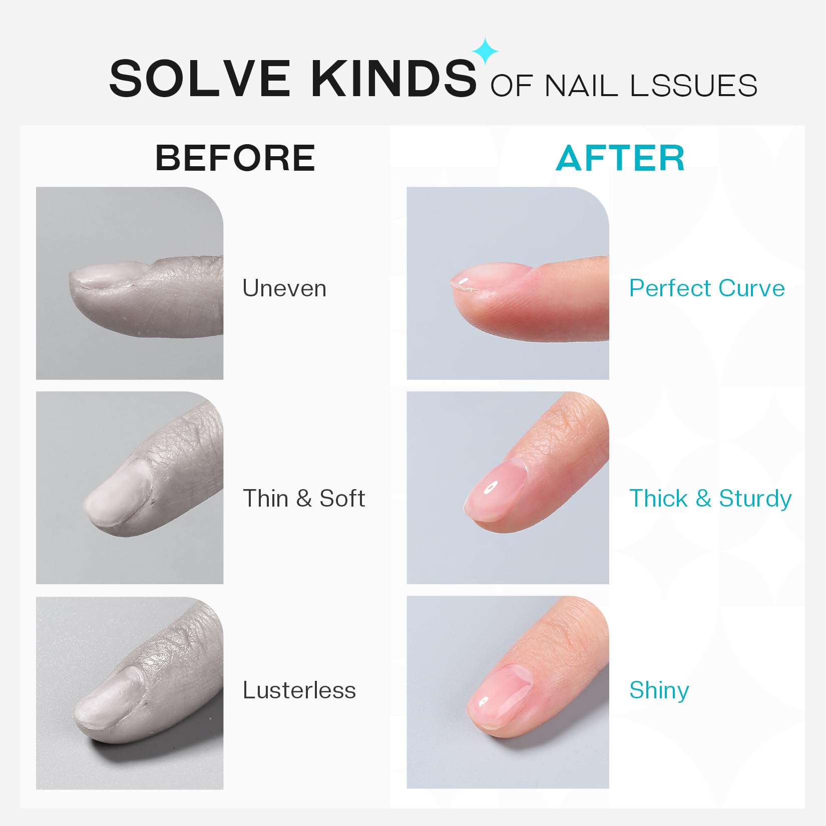 Glamonade Clear Builder Gel for Nails: 9 in 1 U V LED Lamp Cured Color Builder Nail Gel Strengthener Thickening Extension Sculpting Rhinestone Nail Glue Gel for Home Salon - Image 3