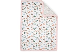 Little Unicorn Lofty Comforter Blanket | Super Soft & Breathable Muslin Fabric| Great for Play & Bedtime Blanket (Butterflies)