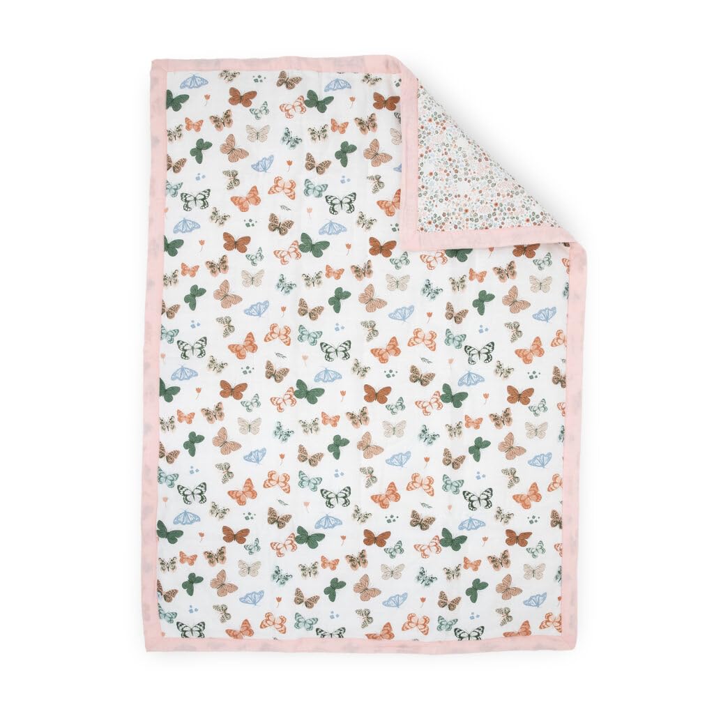 Photo 1 of Little Unicorn Lofty Comforter Blanket | Super Soft & Breathable Muslin Fabric| Great for Play & Bedtime Blanket (Butterflies)