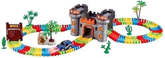 Third Eye Enterprise Kids Magical Track with Glowing Rail Car Set (158 Pieces)
