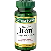 Nature's Bounty Gentle Iron 28 mg Capsules, 90 Count | With Vitamin C, Folic Acid, Vitamin B-12, Non-GMO, Gluten-Free