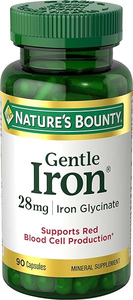 NATURE’S BOUNTY GENTLE IRON 28 MG 90 CAPSULES...
