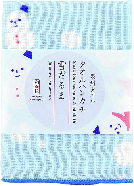 Amazon Co Jp のレン タオル ハンカチ 和柄 泉州タオル 23 23cm 綿100 日本製 雪だるま 速乾 吸水 ギフト ホーム キッチン