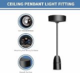 Caldarax Black E27 Pendant Light Fitting 6in Cable Ceiling Rose view 4