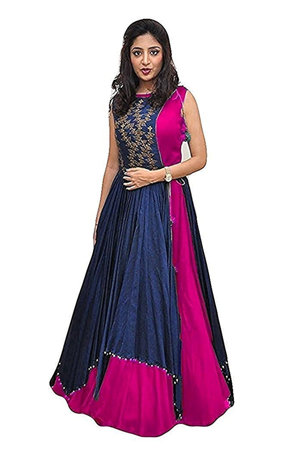 moksha enterprise anarkali embroidery dress materials for girls and women