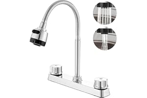 PJHAJH RV Kitchen Faucet, 8 inch Apart RV Sink Faucet, with Flexible 360 Degree Spout, Bathroom Robinet de Cuisine, for Motor