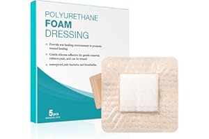 Silicone Foam Dressing 2"x2" Wound Dressing Pad Waterproof Silicone Bandage Foam Pad Super Absorbent Wound Dressings Adhesive