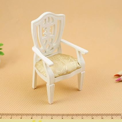 Xuba Mini Wood Simulate Armchair for 1:12 Doll House Accessories White
