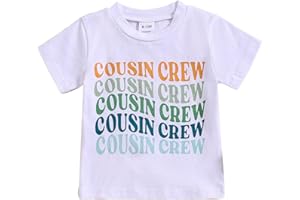 Sanqidu Toddler Baby Boys Girls Cousin Crew T Shirt Tops Summer Short Sleeve Tees Bodysuit Clothes Outfit