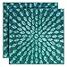 COTTON CRAFT Ophelia Set of 2 Peacock Handmade Beaded 16 inch Square Decorative Pillow Covers, Teal