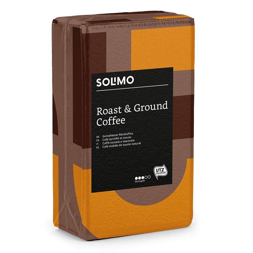 Amazon Brand Solimo Ground Coffee Compatible with all use UTZ