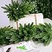 wonuu 25pcs Artificial Pine Green Leaves Needle Garland for Christmas Embellishing and Home Garden Decor, 11x4.7 Inches(Green-25 Pack)