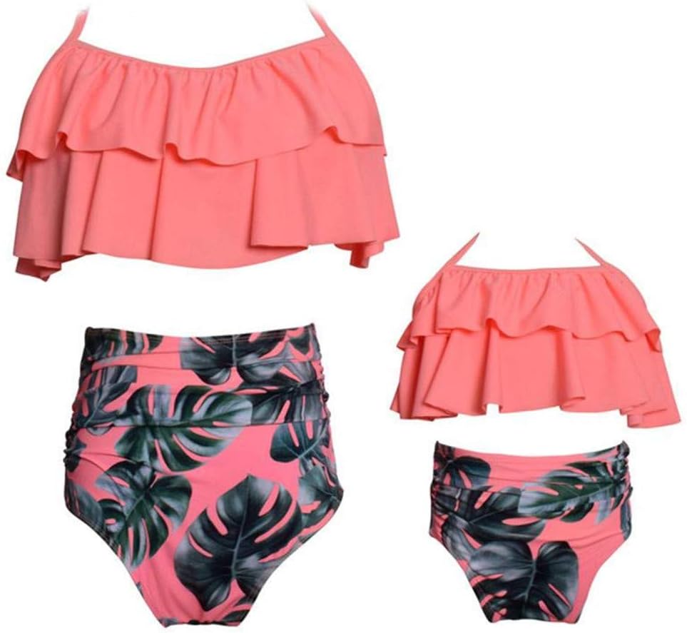 PURFEEL Mother and Daughter Swimwear Family Matching Swimsuit Girls Swimwear