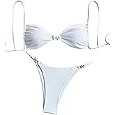 Verdusa Women's 2 Piece Bikini Set Self Tie High Cut Swimsuit Bathing Suit