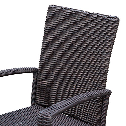 Outsunny Schaukelstuhl Schwingsessel Gartenstuhl mit Kissen, Polyrattan+Metall, Schwarz+Creme, 66 x 88 x 98 cm – Bild 8