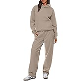 XIEERDUO Womens 2 Piece Outfits 2024 Sweatsuit Set Track Suits Oversized Hoodie Sweatshirts Wide Leg Sweatpants with Pockets