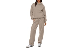 XIEERDUO Womens 2 Piece Outfits 2024 Sweatsuit Set Track Suits Oversized Hoodie Sweatshirts Wide Leg Sweatpants with Pockets