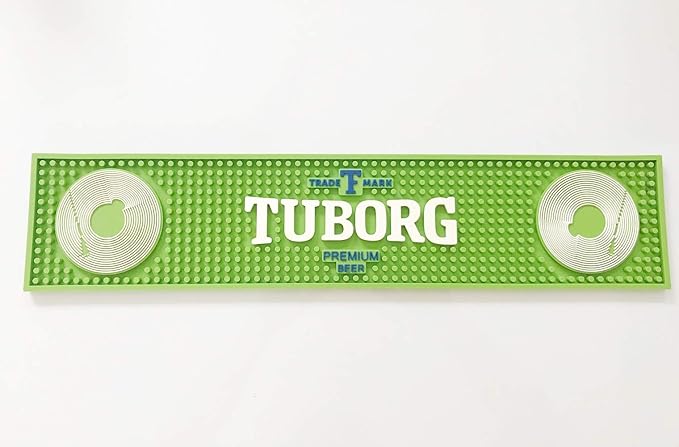 NJ Professional Bartender's Non-Slip PVC Rubber Drink Cocktail Mixing Service Mat for Bar Home Kitchen Counters , 21x5-inches (Green)