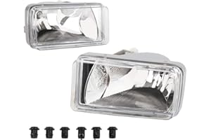 IRONTEK Clear Lens Fog Lights Assembly Fits 2007-2014 for Chevy Silverado, 2007-2008 Cadillac Escalade, 2007-2014 GMC Sierra 1 Pair Driving Fog Lamps Kits