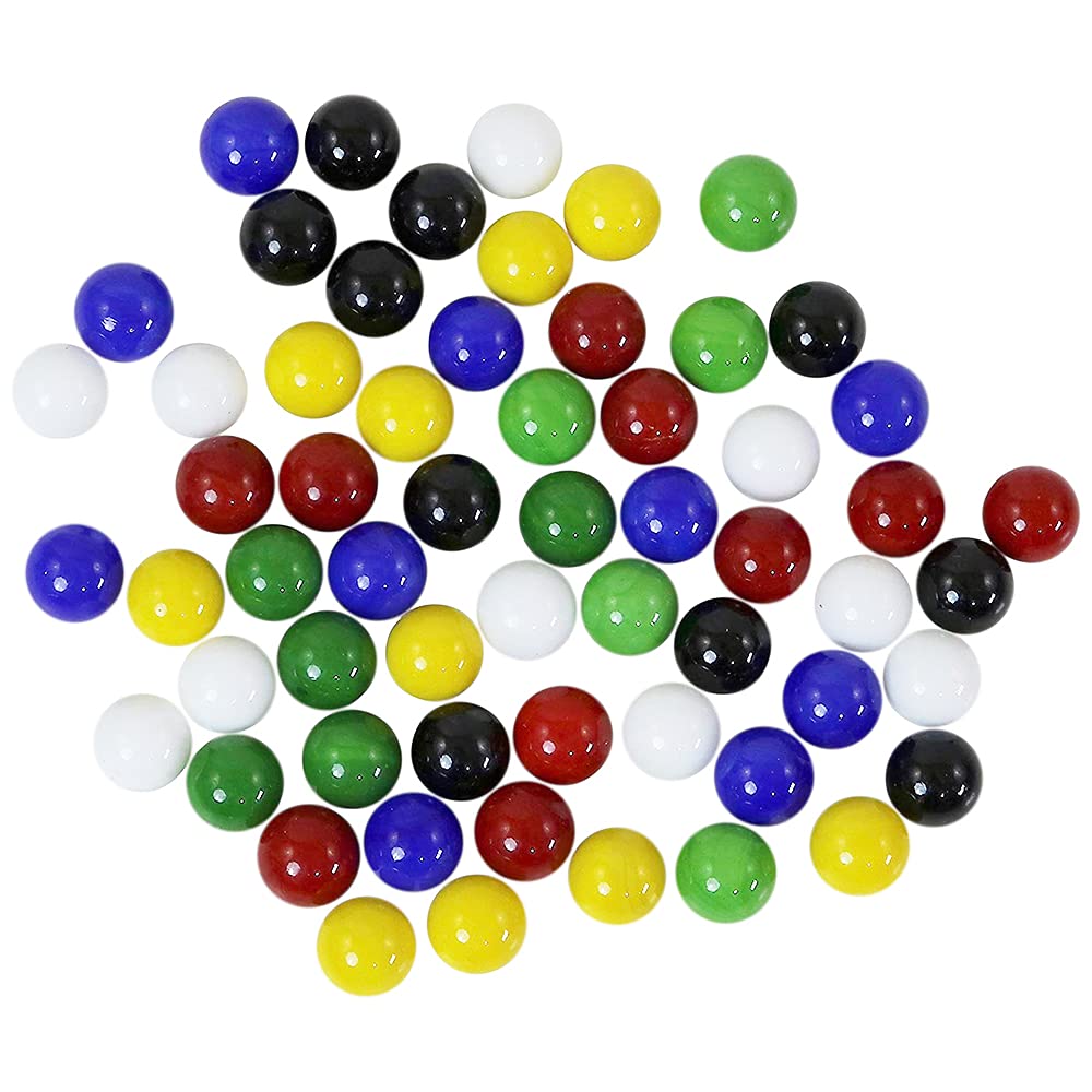 Mega Game Replacment Marbles 14mm -Solid Glass-60 Pieces - Chinese Checkers, Crafting (Multi)